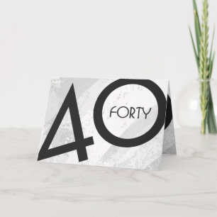 White 40 Decade Birthday Kaart