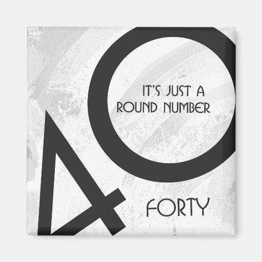 White 40 Decade Birthday Magneet (Voorkant)