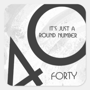 White 40 Decade Birthday Vierkante Sticker