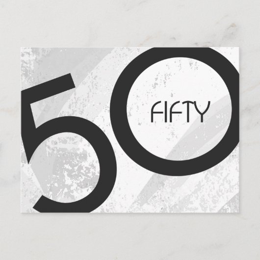 White 50 decade Birthdday Briefkaart (Voorkant)