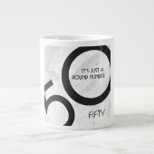 White 50 decade Birthdday Extra Grote Mok (Voorkant)