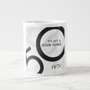 White 50 decade Birthdday Extra Grote Mok