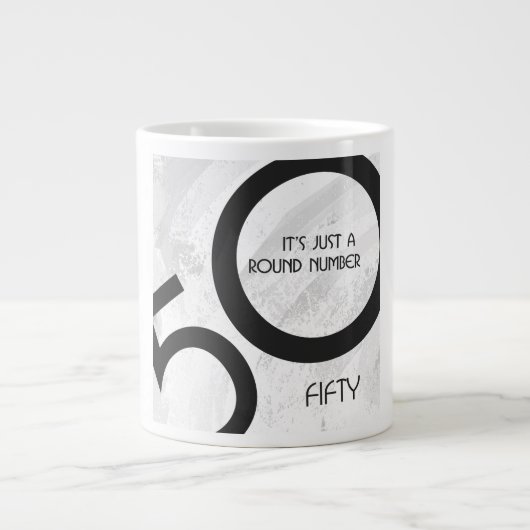 White 50 decade Birthdday Extra Grote Mok (Voorkant)