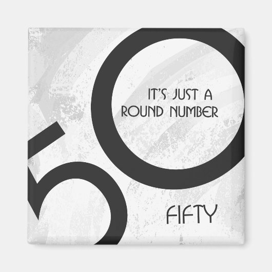 White 50 decade Birthdday Magneet (Voorkant)