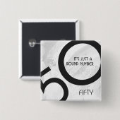 White 50 decade Birthdday Vierkante Button 5,1 Cm (Voorkant /achterkant)