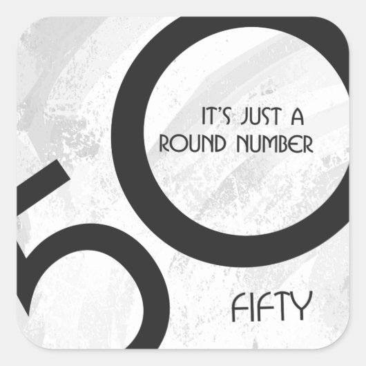 White 50 decade Birthdday Vierkante Sticker (Voorkant)