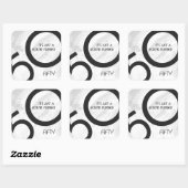 White 50 decade Birthdday Vierkante Sticker (Vel)