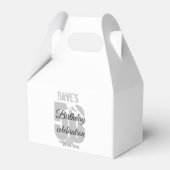 White 50th Any Age Birthday Party Custom Bedankdoosjes (Voorkant Zijde)