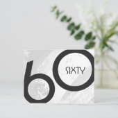 White 60 decade Birthday Briefkaart (Staand voorkant)
