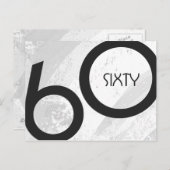 White 60 decade Birthday Briefkaart (Voorkant / Achterkant)