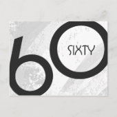 White 60 decade Birthday Briefkaart (Voorkant)