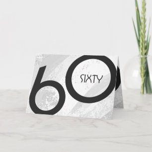 White 60 decade Birthday Kaart