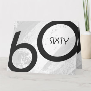White 60 decade Birthday Kaart