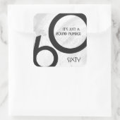 White 60 decade Birthday Vierkante Sticker (Tas)