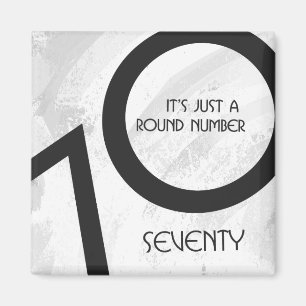 White 70 Decade Birthday Magneet