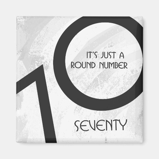 White 70 Decade Birthday Magneet (Voorkant)