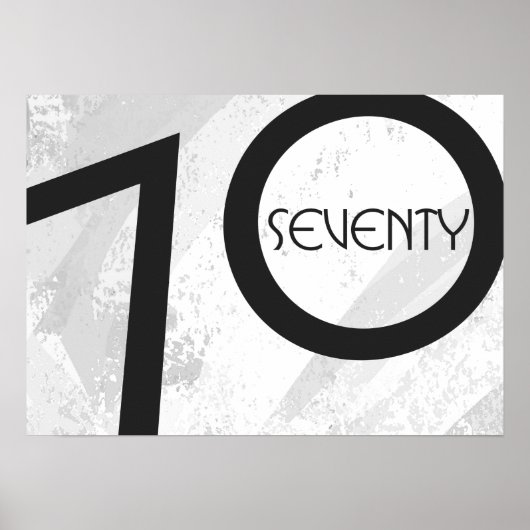 White 70 Decade Birthday Poster (Voorkant)