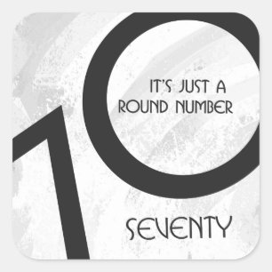 White 70 Decade Birthday Vierkante Sticker
