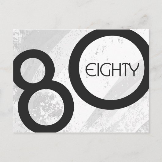 White 80 Decade Birthday Briefkaart (Voorkant)