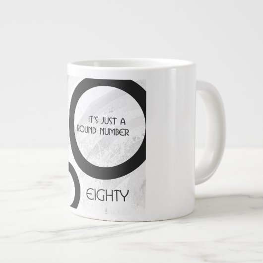White 80 Decade Birthday Extra Grote Mok (Voorkant rechts)