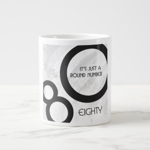 White 80 Decade Birthday Extra Grote Mok