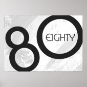 White 80 Decade Birthday Poster (Voorkant)