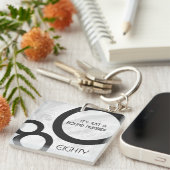 White 80 Decade Birthday Sleutelhanger (Voorkant Rechts)