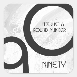White 90 Decade Birthday Vierkante Sticker
