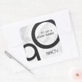 White 90 Decade Birthday Vierkante Sticker (Envelop)