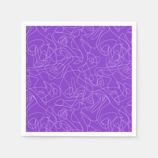 white abstract curved lines on a purple background servet (Voorkant)