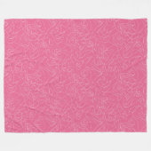 White abstract doodles on pink background fleece deken (Voorkant (Horizontaal))