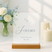 White Acrylic “Favors” Sign
