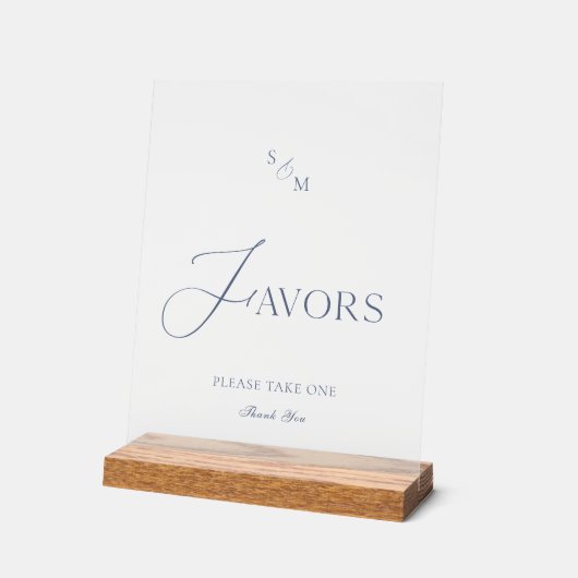 White Acrylic “Favors” Sign  (Angle)
