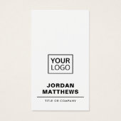 White add logo social media vertical visitekaartje (Voorkant)