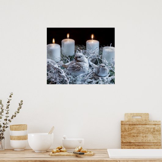 White Advent Wreath Poster (Keuken)