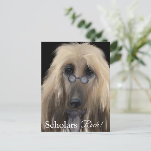 White Afghan Hound Briefkaart (Staand voorkant)