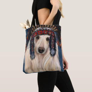 White Afghan Hound Draagtas