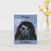 White Afghan Hound Kaart (Gele Bloem)