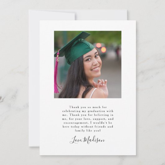 White AFSTUDEERDER Bold Letters Foto aankondiging (Achterkant)