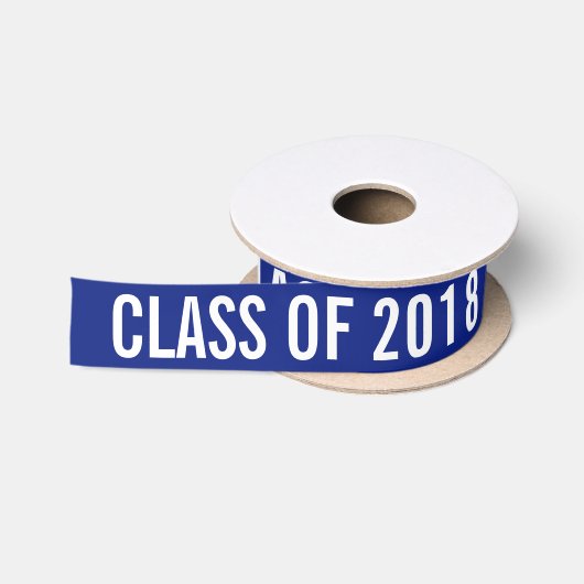 White Afstuderen Class of 2018 Typography Navy Blu Lint (Spoel)