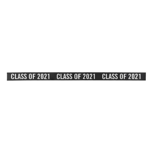 White Afstuderen Class of 2021 Typography Black Lint (Voorkant)