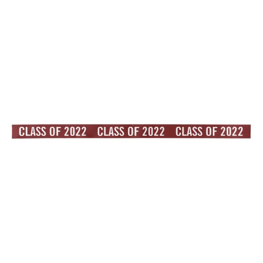 White Afstuderen Class of 2022 Typography Maroon Lint (Voorkant)