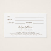 White Agate Gift Kaart (Achterkant)