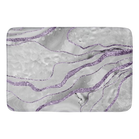 White Agate Lavender Glitter Glam #1 Badmat (Voorkant)