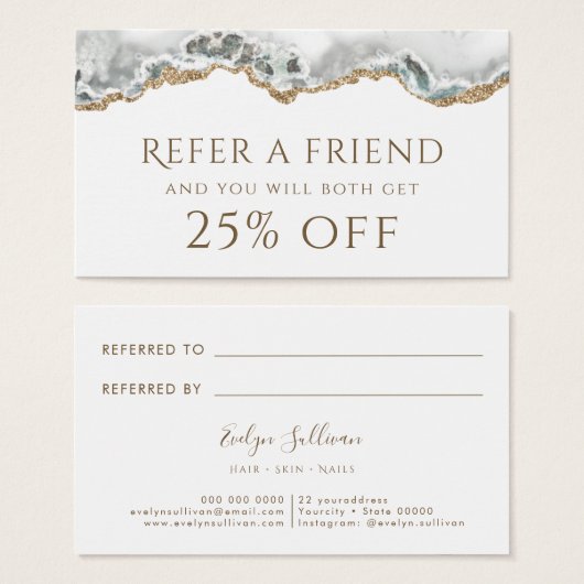 White Agate Reference Kaart (Voorkant /achterkant)