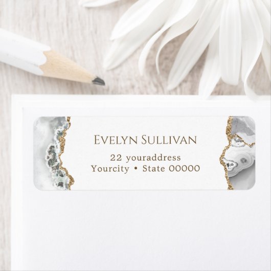 White agate return address label (Insitu)