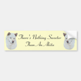 White akita-portret met originele hondenslogan bumpersticker