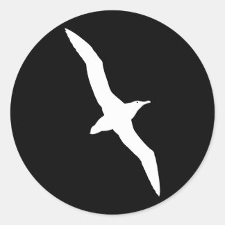 White Albatross Bird in Flight Ronde Sticker