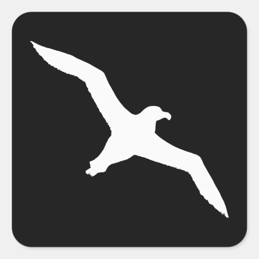 White Albatross Vierkante Sticker (Voorkant)