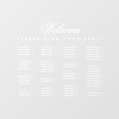 White Alfabetical Seating Chart Transparant Raamsticker (Vel)